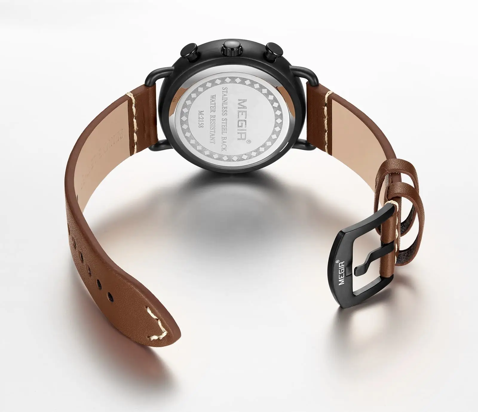 Herrenuhr, Luxus-Sport-Quarz-Armband, Stahlgeflecht, Business-Casual-Uhr mit Kalender, Lederband, Mann_voghion.com