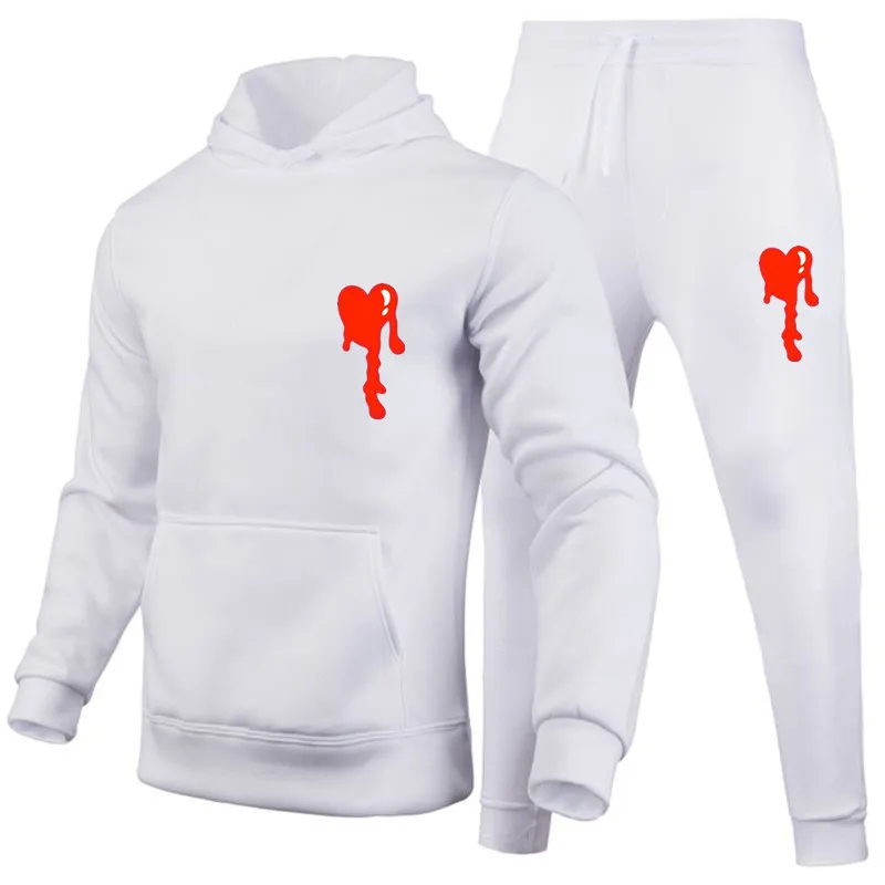 2023 new spring and autumn men's and women's printed hoodie suit sweatshirt casual sweatpants men's sportswear 2-piece set