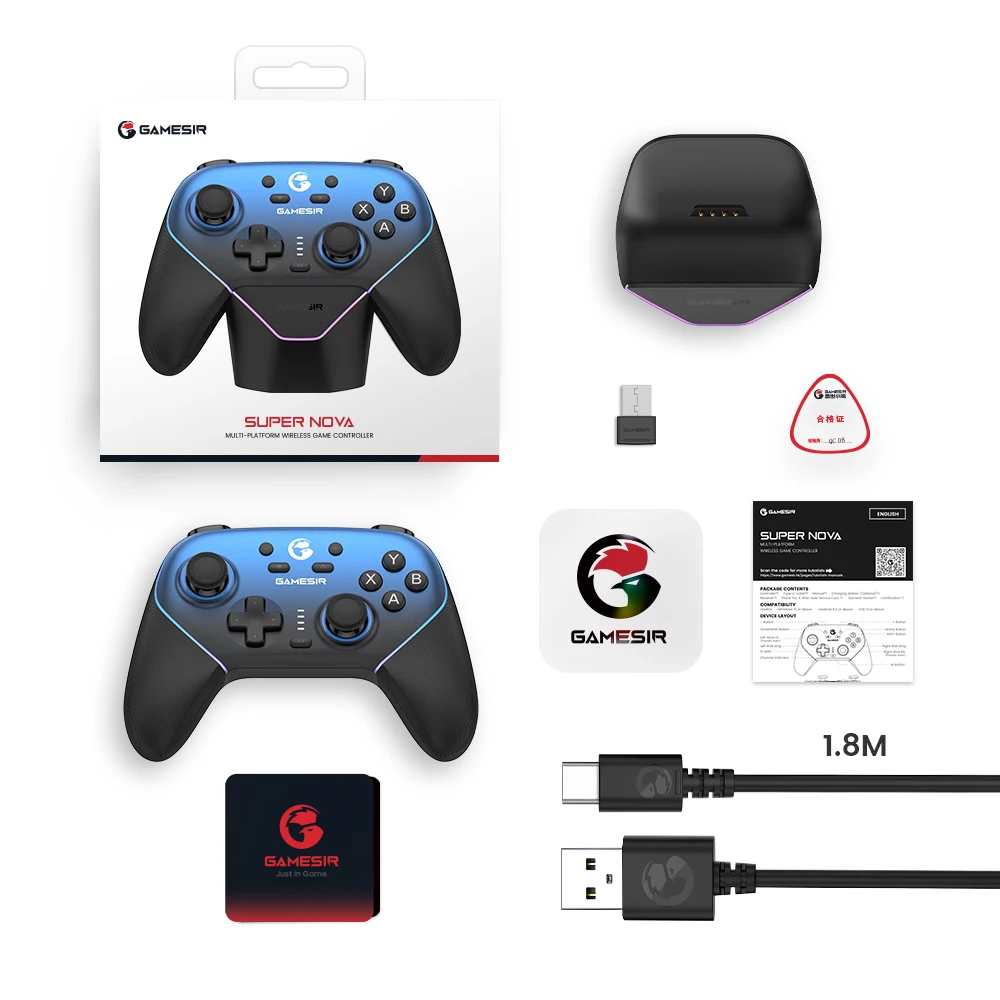 GameSir Super Nova Wireless Controller with Charging Station and Hall Effect Technology