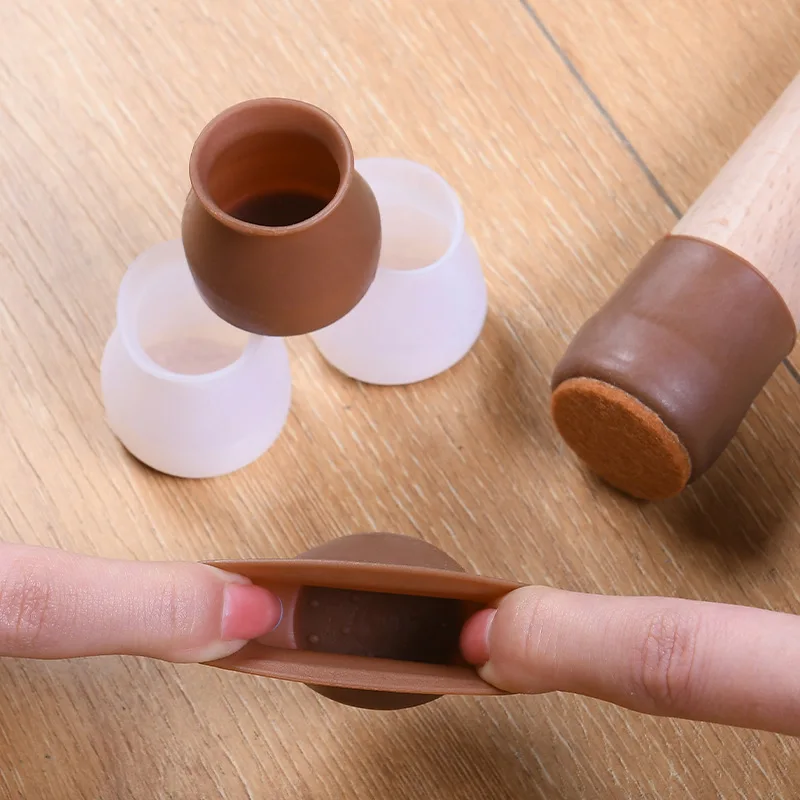 Silicone Table Chair Leg Cap Felt Anti-slip Furniture Wood Floor Protector Covers Noise Pad 16pcs