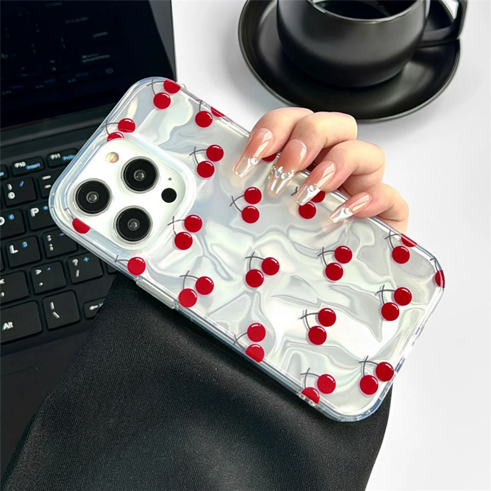 Red Cherry Summer Fruit Silicone Phone Case