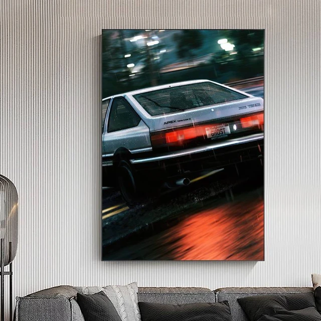 Poster for Sale avec l'œuvre « AE86 Initial D » de l'artiste squeal tires