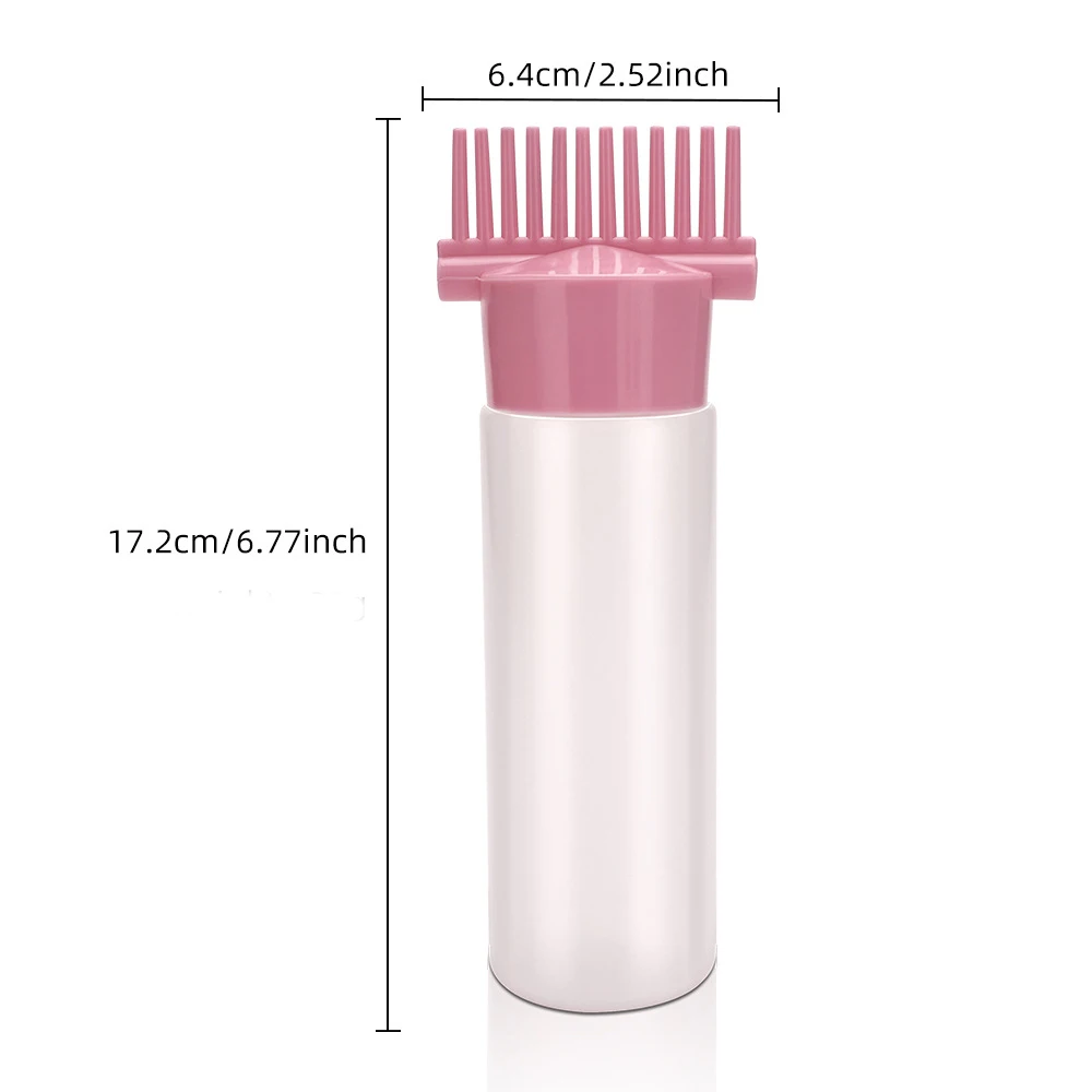 Description Picture 2 of itemBottle For Hair Dye Shampoo Refillable Plastic Applicator Comb Dispensing Salon Oil Hair Coloring Hairdress Styling Tool