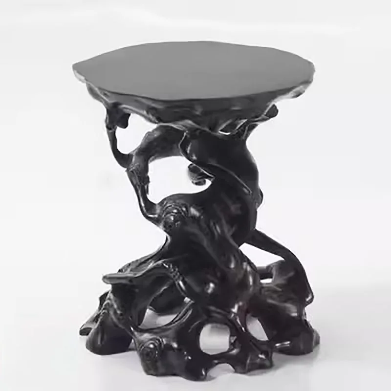 Whole Wood Single High Base Decoration, Jade, Purple Sand, Tea Pot, Buddha Statue, Solid Wood Carving, Wooden Pallet