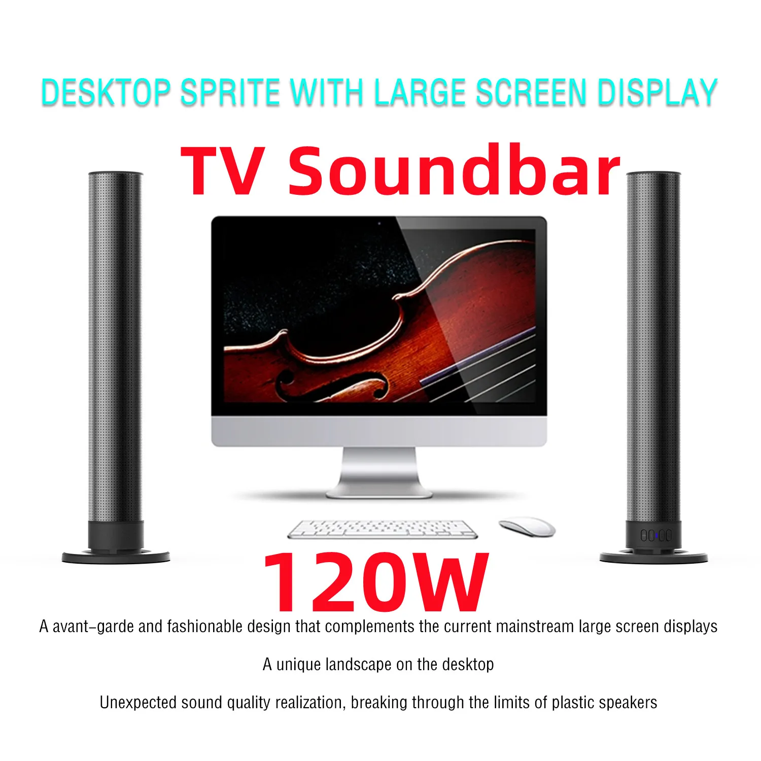 

Home Theater 360 Stereo Surround Bluetooth Speaker 120W Multi-Function Subwoofer Support Foldable Split for TV/PC FM Soundbar