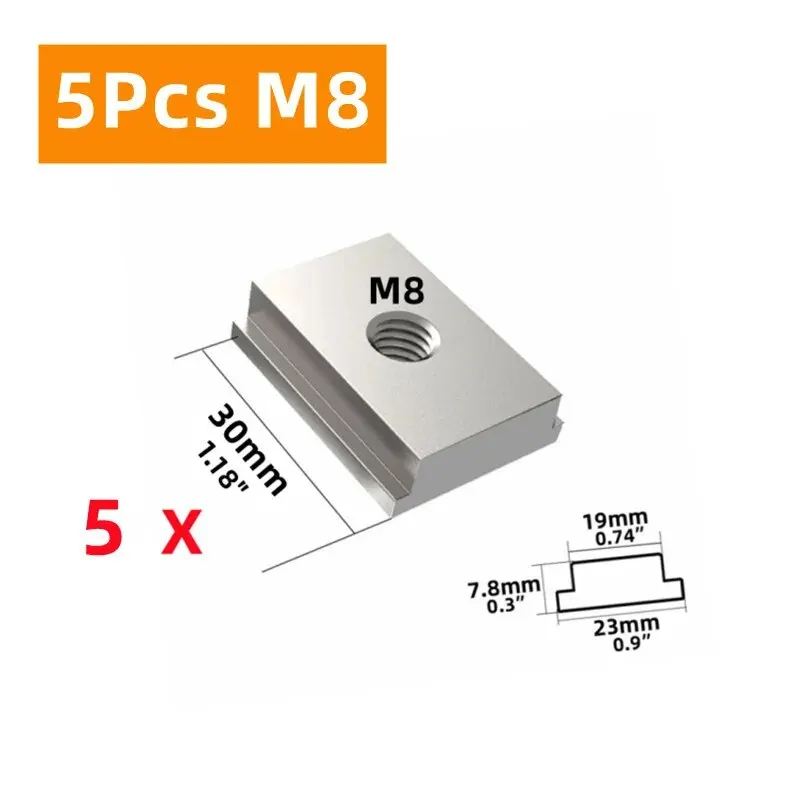 5 Pcs M8 Slider