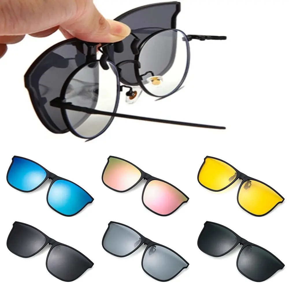 

Polarized Clip On Sunglasses Car Driver Goggle Night Vision Glasses Anti Glare Vintage Square Sun Glasses Outdoor Driving Shades