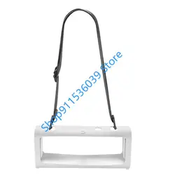 Silicone Case with Shoulder Straps for Portable Speakers - Enhanced Protection and Convenience (White)