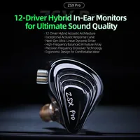 KZ ZSX Pro 12 Driver Hybrid in-Ear Monitor Earphone Ultimate Sound Quality Bass HiFi Audio Audiophile Headphones 2