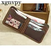 xgnvpy Fashion Genuine Leather Men's Wallet Retro Handcrafted Purse Durable Real Leather Coin Holder for Gentlemen 4