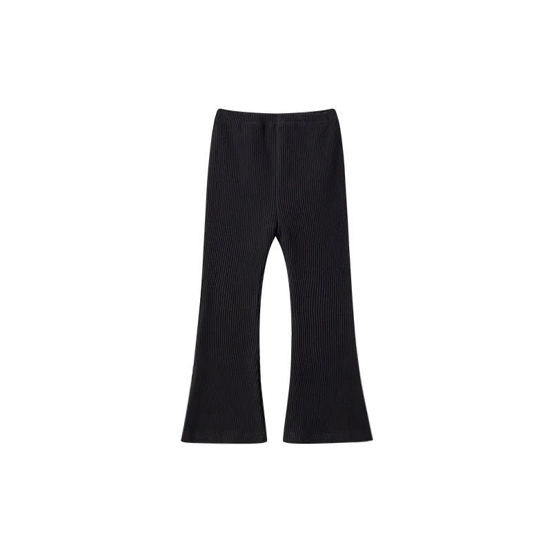 Girls Spring Flared Trousers Cute Solid Color Leisure Pants
