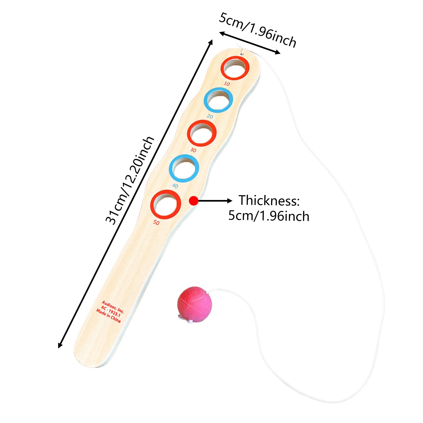 나무 손과 눈 협응력 공 던지기 캐치 게임 감각 통합 훈련 스킬 라켓 장난감 (어린이용)