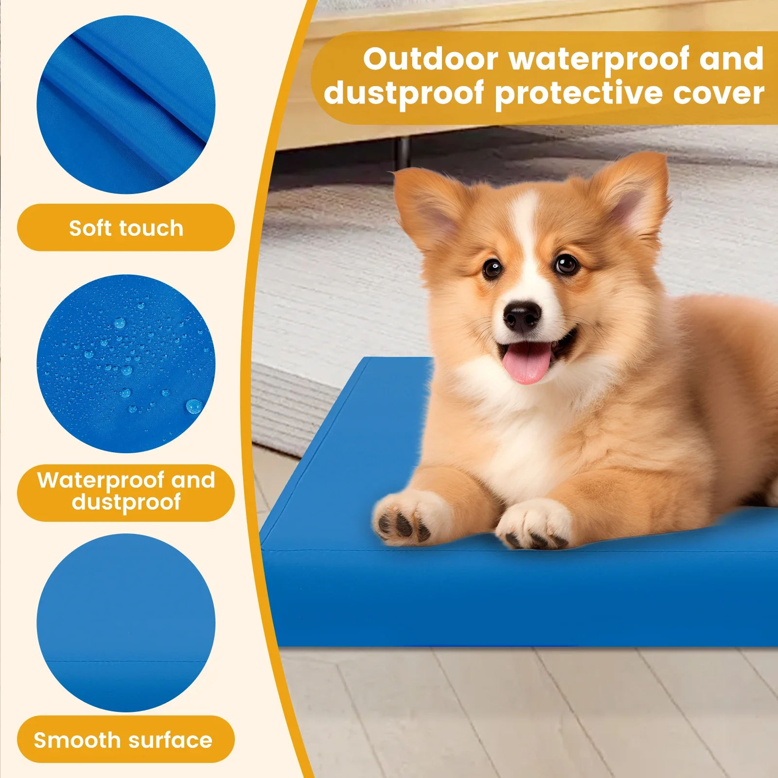 Dog Bed Cover Oxford Cloth Waterproof Dog Bed Protector Cover With Zipper Removable Liner Easy to Wash Pet Supplies S/M