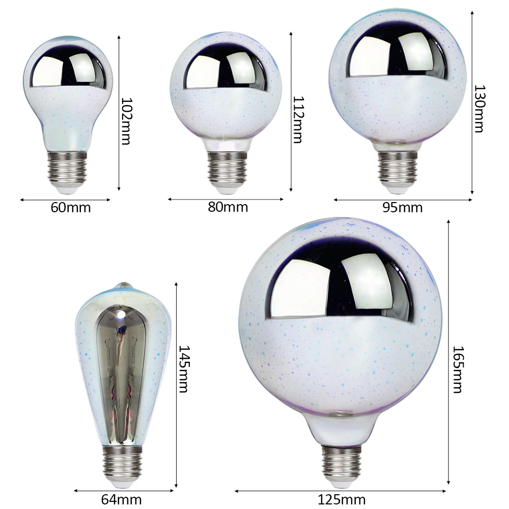 3D 에디슨 LED 조명 전구 E27 220V 빈티지 크리스마스 앰플 장식 다채로운 에디슨 LED 램프 홈 거실 실내 조명