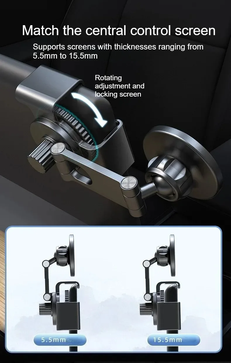 Für Tesla Model 3 X Y S für BYD Mittelkonsolen-Display Schiebeschienen-Telefonhalter Magnetischer Auto-Telefonhalter für iPhone 15 14 13 12 – Detail 15