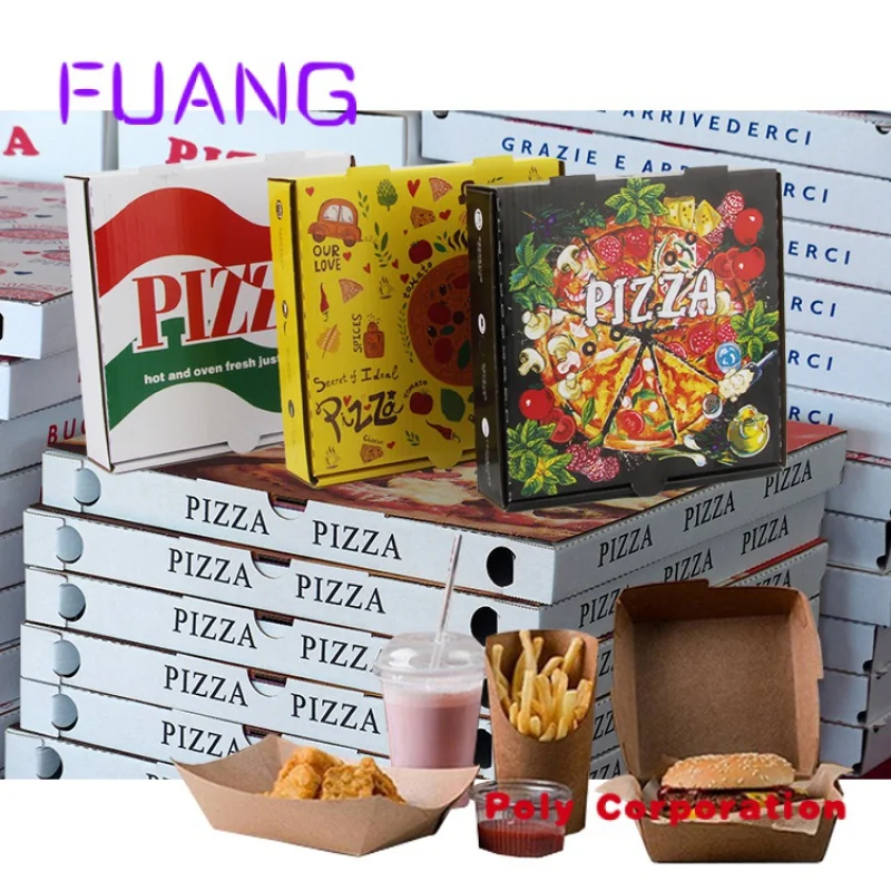 Custom  Wholesale 33 35 CM 30 40 9 Inch Burger Package Carton Supplier Custom Design Printed Packing Bulk Cheap Pizza Boxes With