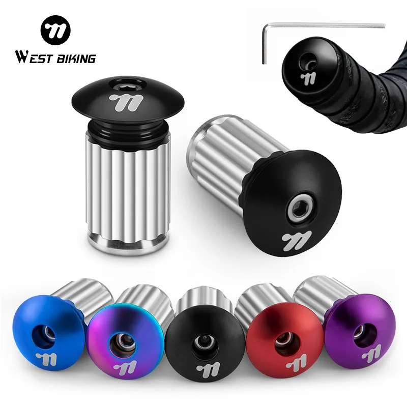 WEST BIKING Bicycle Handlebar End Plugs Aluminum Alloy MTB Mountain Bike Road Cycling Handle Bar Grips Cap Multi-color Cover bicycle accessories bicycle handlebar grips bike handle grips bike handlebar grips bicycle handlebar cap bicycle handlebar end plugs