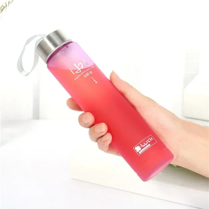 Water Bottle Drinkware Termos Frosted Stainless Steel Thermos Bottle Sport Drink Items Shatterproof Plastic Lemon Juice Storage