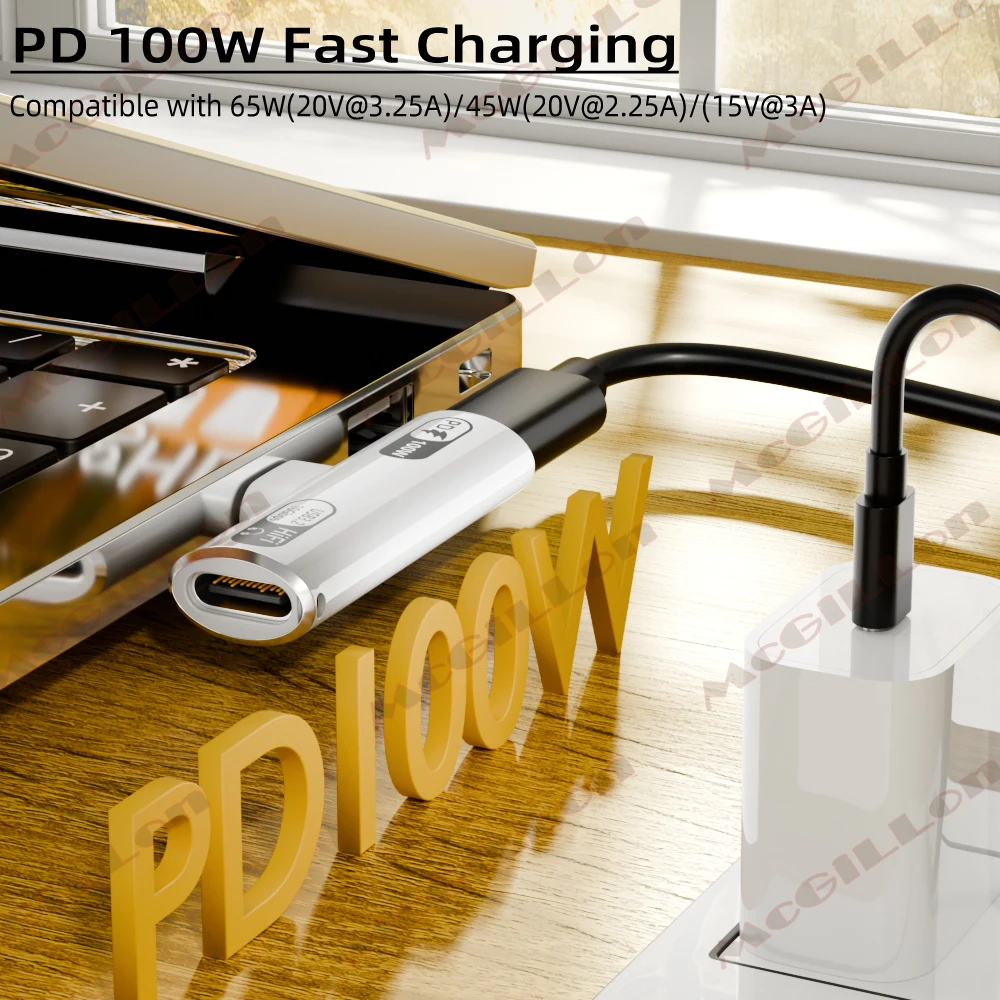 USB to Type C Adapter USB3.2 10Gbps C to Dual Type-C OTG Data Male to Female 100W Fast Charging Earphone Adapter Samsung Huawei Xiaomi
