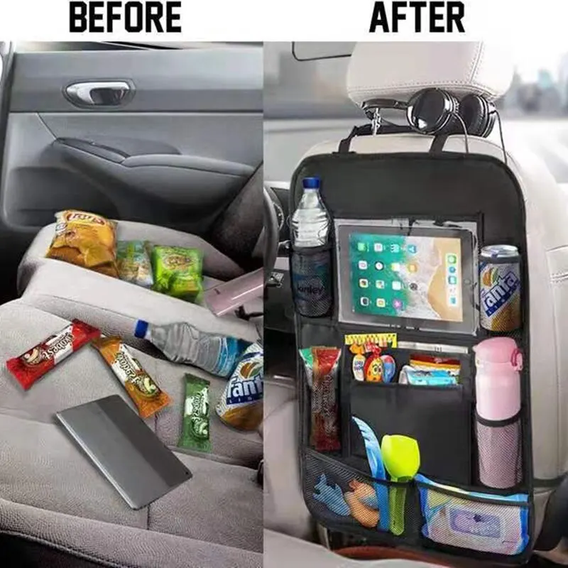 Car Seat Back Storage Bag Car Storage Bag Car Seat Back Organizer Car Seat Organizer Multifunctional Oxford Fabric Car Back Multi Pocket Storage Bag with Tablet Holder Protector for Kids