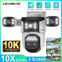 LS VISION 20MP 3 * écrans Surveillance à domicile caméra Wifi 10X Zoom caméra de Surveillance extérieure Ip PTZ suivi automatique sécurité Cctv 1
