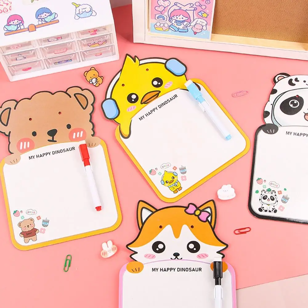 Cute Erasable Whiteboard Portable Suspendable Creative Whiteboard Notebook Cartoon Animal Shape Reusable Drawing Board Students