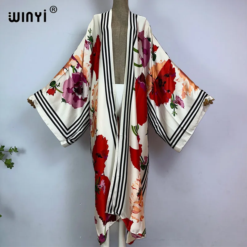 WINYI kimono summer new print boho kaftans for woman Cover-up