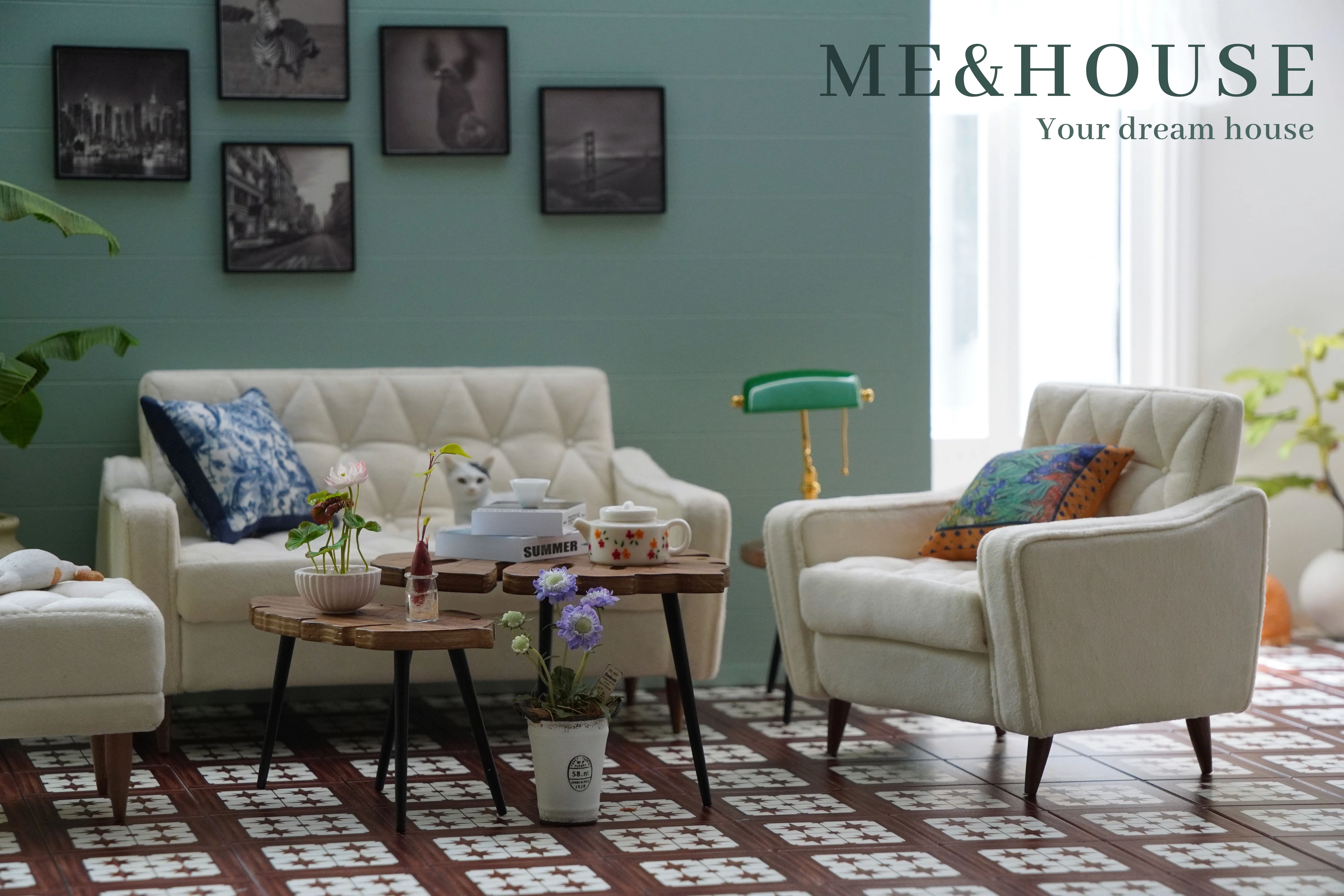 1/6 bjd ob11 miniature dollhouse furniture Mini model Living room furniture kitchen  Single-seat sofa 3