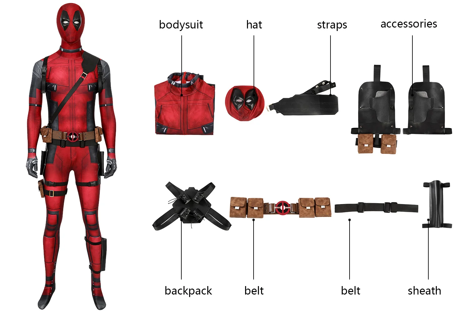 Disfraz de cosplay de Daredevil Deadpool, superhéroe Matt Murdock, Daredevil, trajes de licra con estampado 3D, disfraz de Halloween, trajes Zenzai