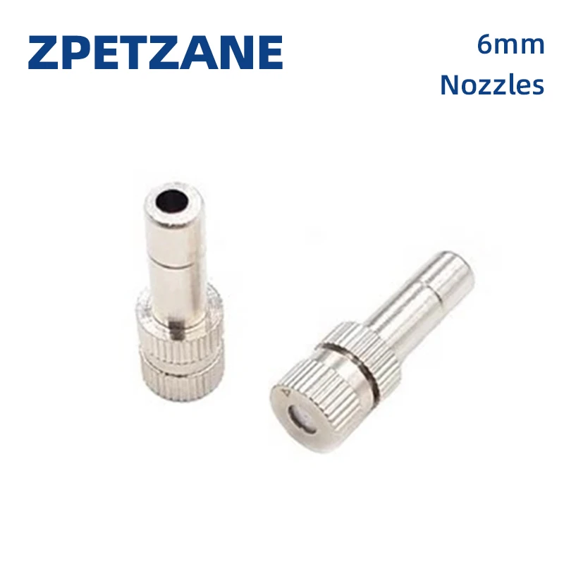 5pcs 6mm Low Pressure Nozzles 0.2~0.8mm Fine Atomization Brass Misting Sprayers Irrigation Disinfection Cooling Fog