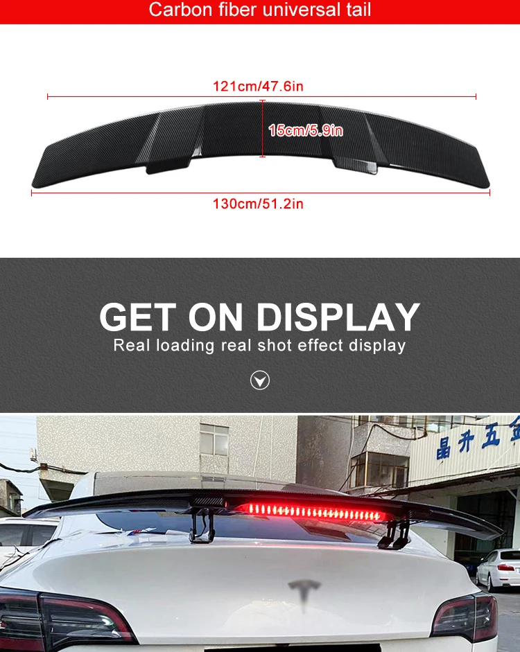 Rear Trunk Spoiler Wing Carbon Fiber Style Automatic Lifting Tail Decoration Universal For Sedan Car Modification Electric