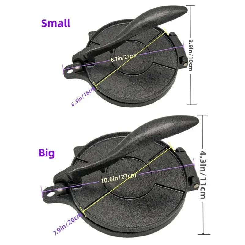 16/20 Cm Aluminum Alloy Cake Press DIY Tortilla Press Manual Tortilla Dough Pressing Tool Pancake Dumpling Wrapper