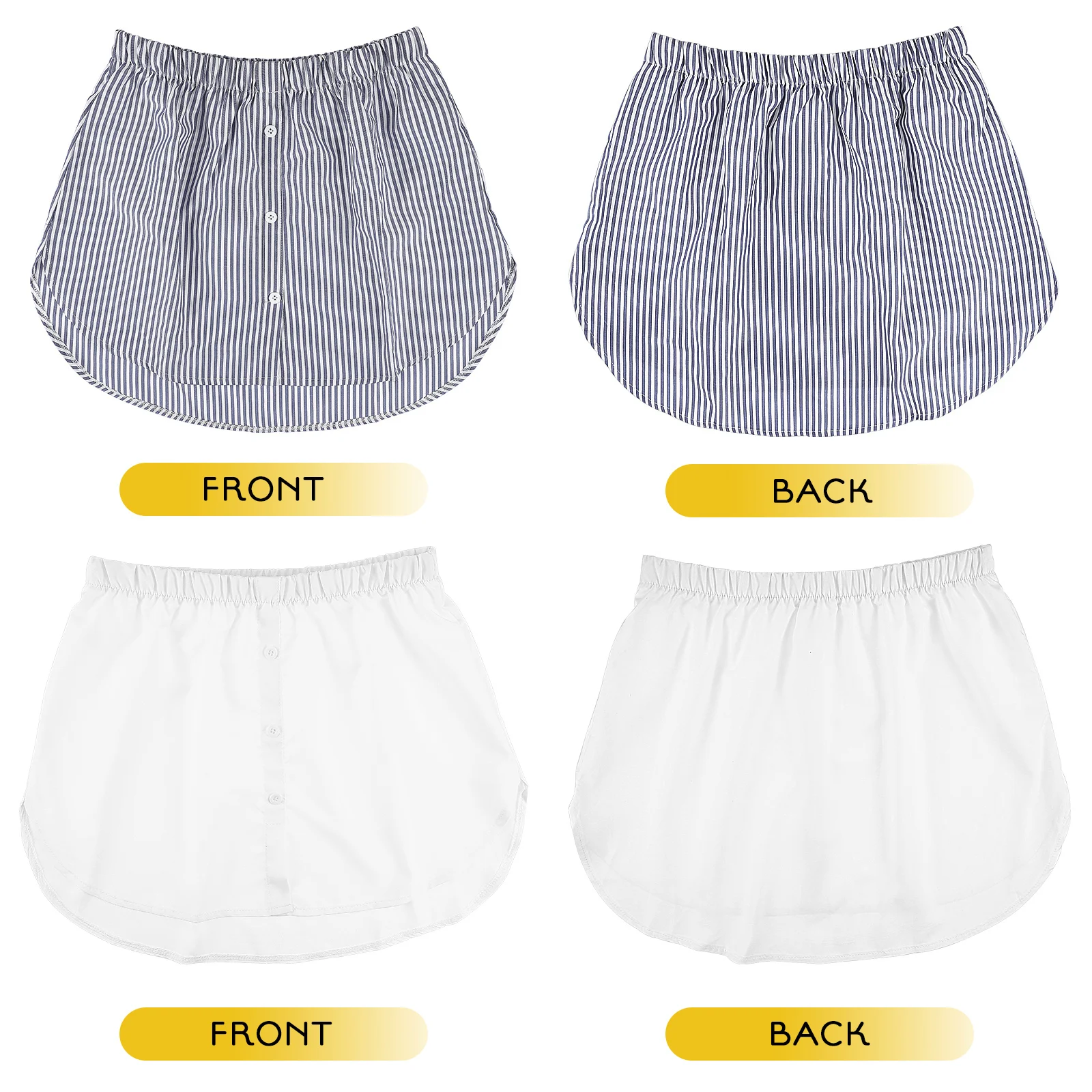 2 Pcs Shirt Extenders for Layering Plus Size Hem Women Fake Skirt Hemline Shirts