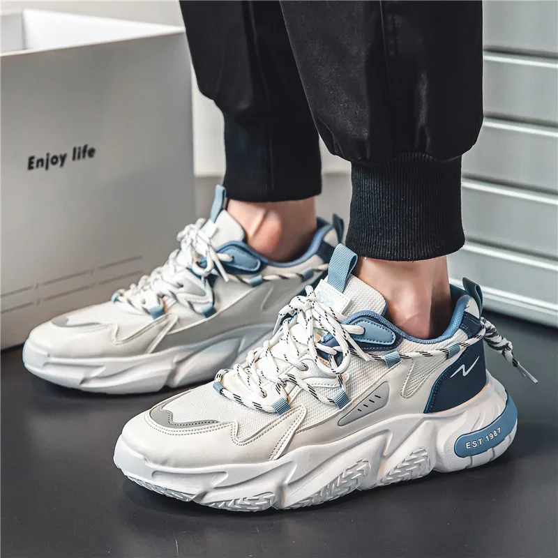 Men's Shoes Summer New Breathable Mesh Shoes Men's Sports Shoes Trendy Versatile Height Increasing Running