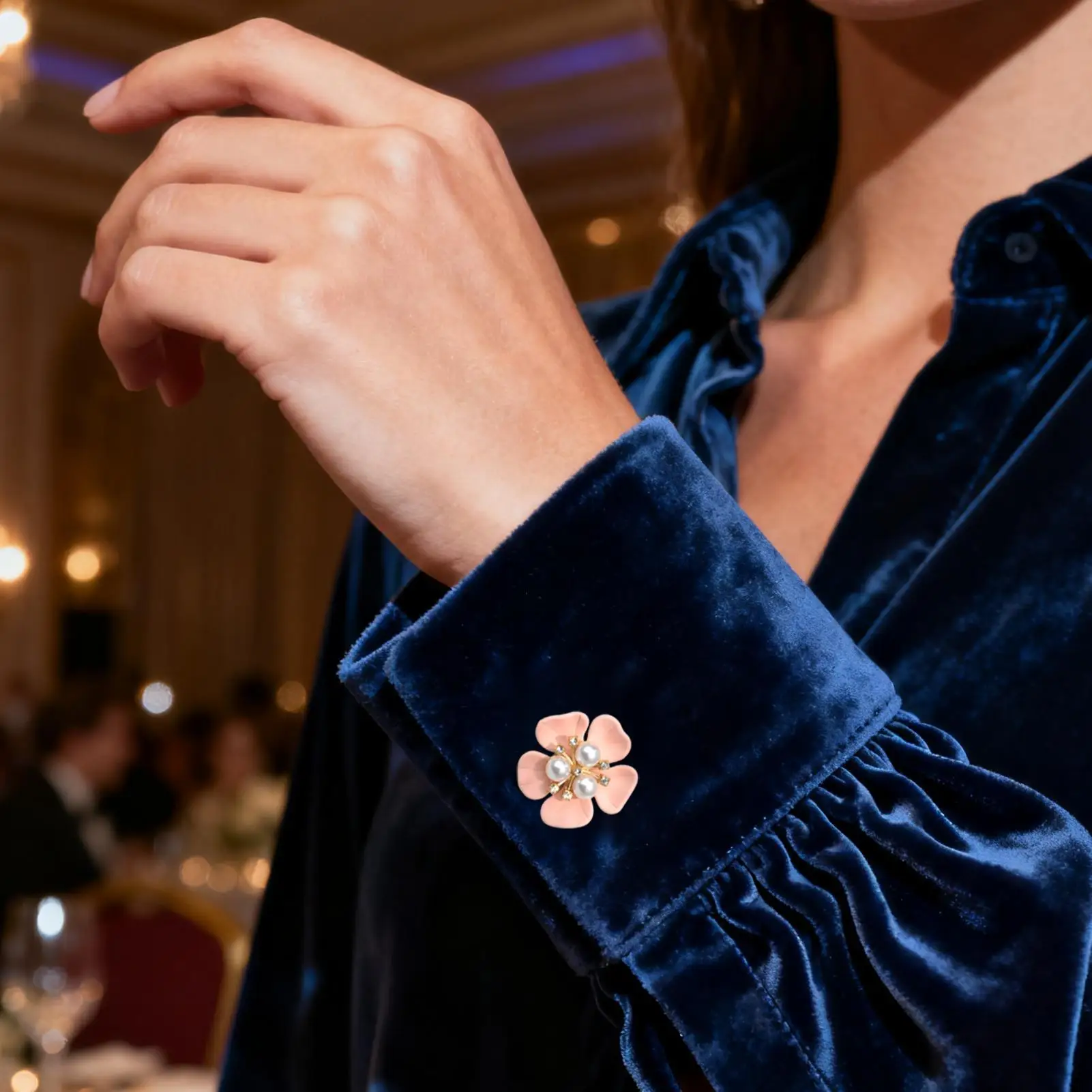 프리미엄 버튼 커버 꽃 진주 공예 바느질 DIY 액세서리 쥬얼리 버튼 클립 드레스 턱시도 블라우스 다용도