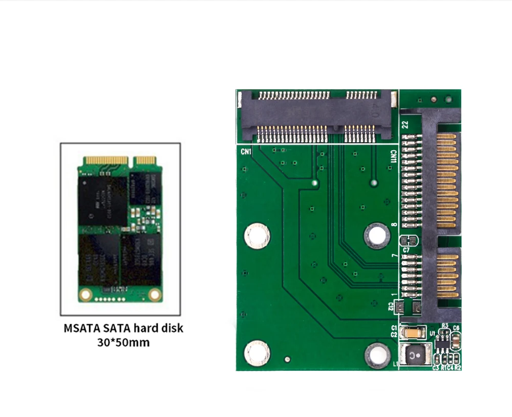 TISHRIC MSATA SSD zu 2,5 SATA Adapter Mini PCI SSD Konverter Riser-Kartenmodul für PC Laptop Erweiterungskarte bis zu 6 Gbit/s – Detail 7