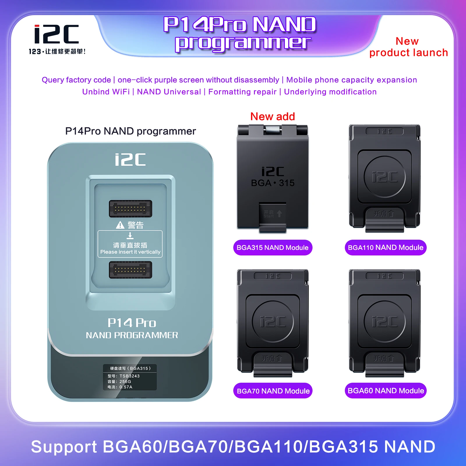 I2C-P14-Pro-P15Pro-BGA315-110-70-60-Nand-Programmer-for-iPhone-6S-15PM ...