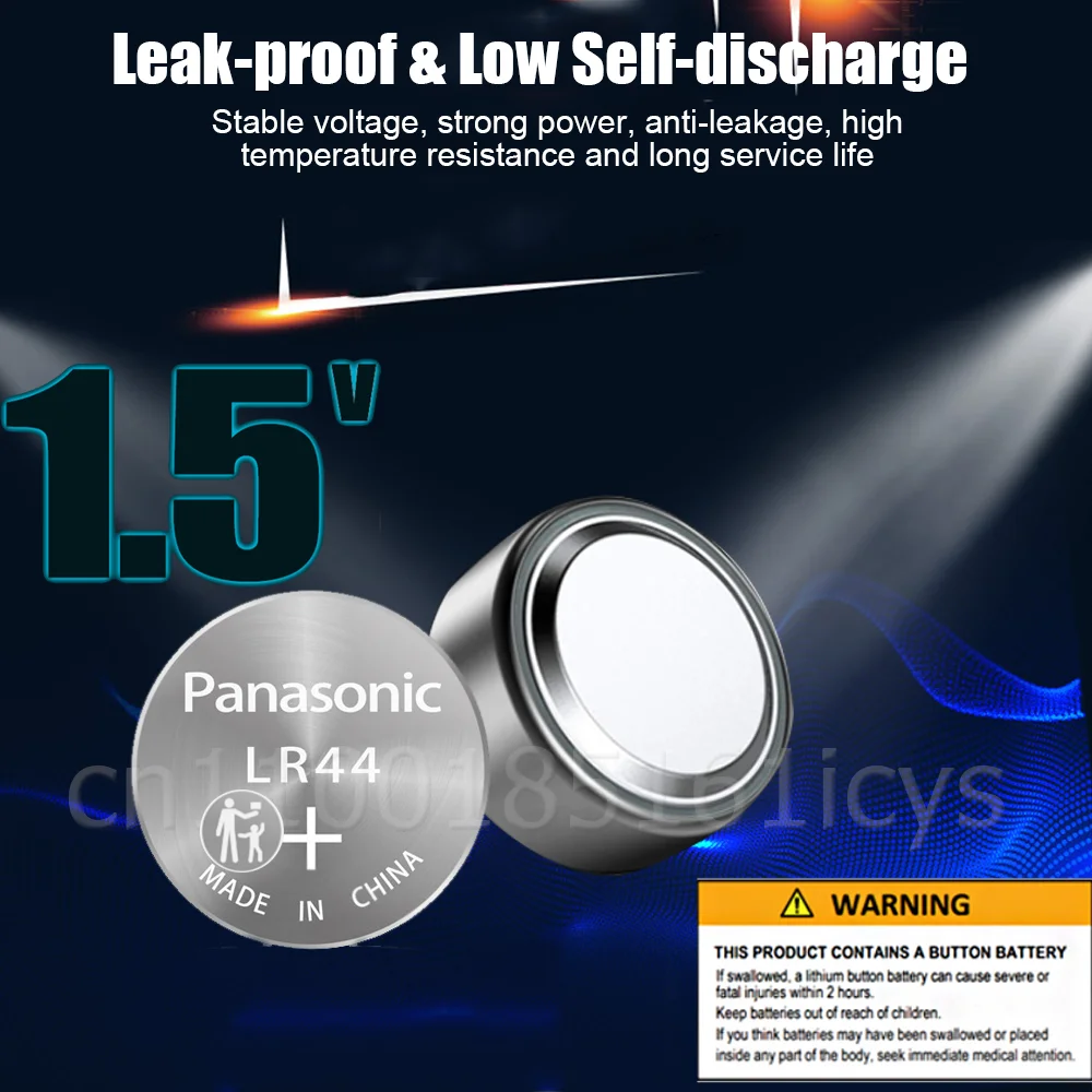 10PCS Panasonic LR44 A76 1.5V Alkaline Battery LR 44 SR44 AG13 GP76