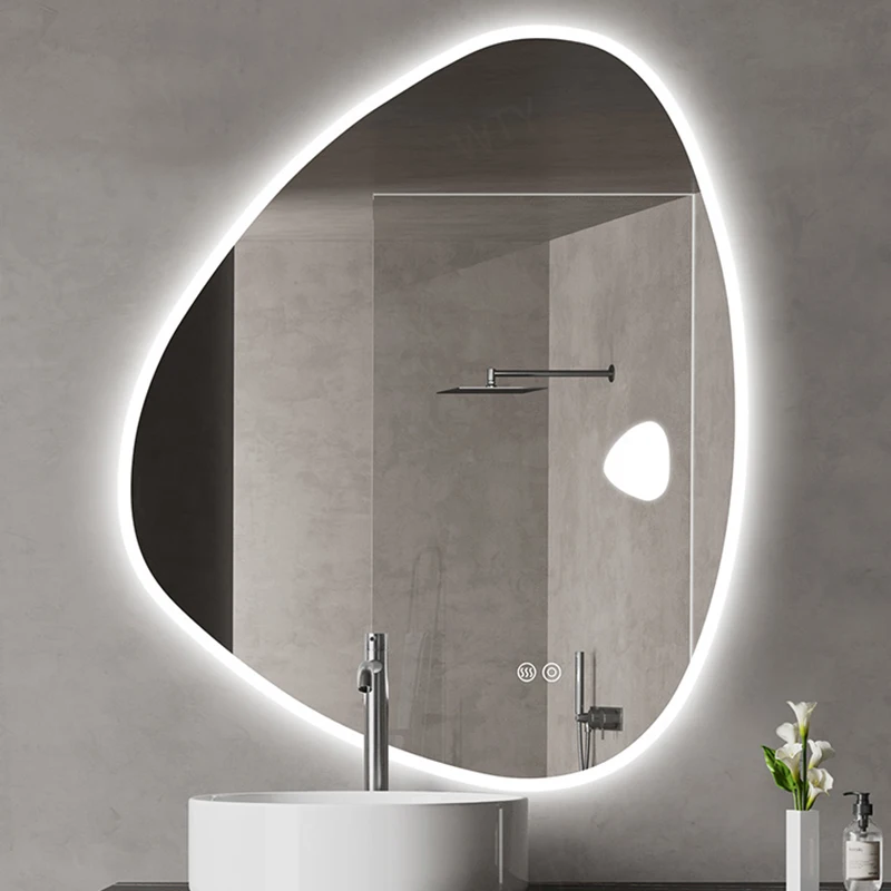 

Irregular Bathroom Mirror With Led Light Touch Control Smart Wall Mounted Vanity Mirror Modern Luz Bano Espejo Wall Decoration