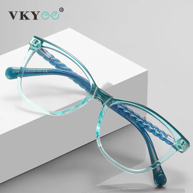VICKY Spring Hinge Myopia Hyperopia Prescription for Women Reading Glasses CR39 Anti Blue Light Optical Eyeglasses Frame PFD2138