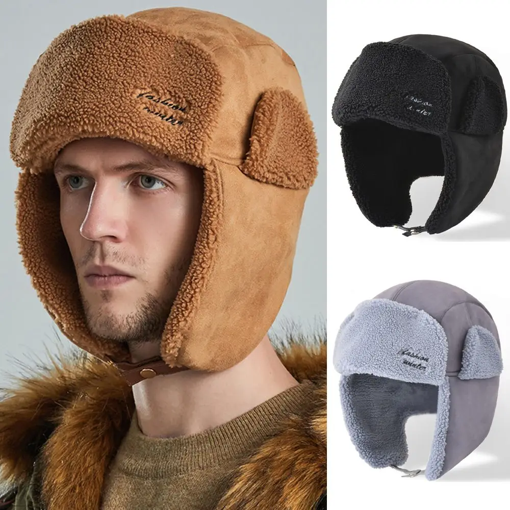 Solid Color Faux Fur Earflap Bonnet Trapper Hat Bomber Hats Ushanka Russian