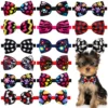 10/20PCS Handmade Dog Collars Adjustable Bows For Dogs Pet Dog Bowties Collars Grooming Accessories Pet Supplies 1