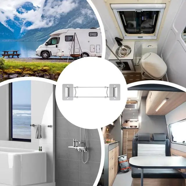 RV Shower Corner Bar Telescopic Storage Rod 5