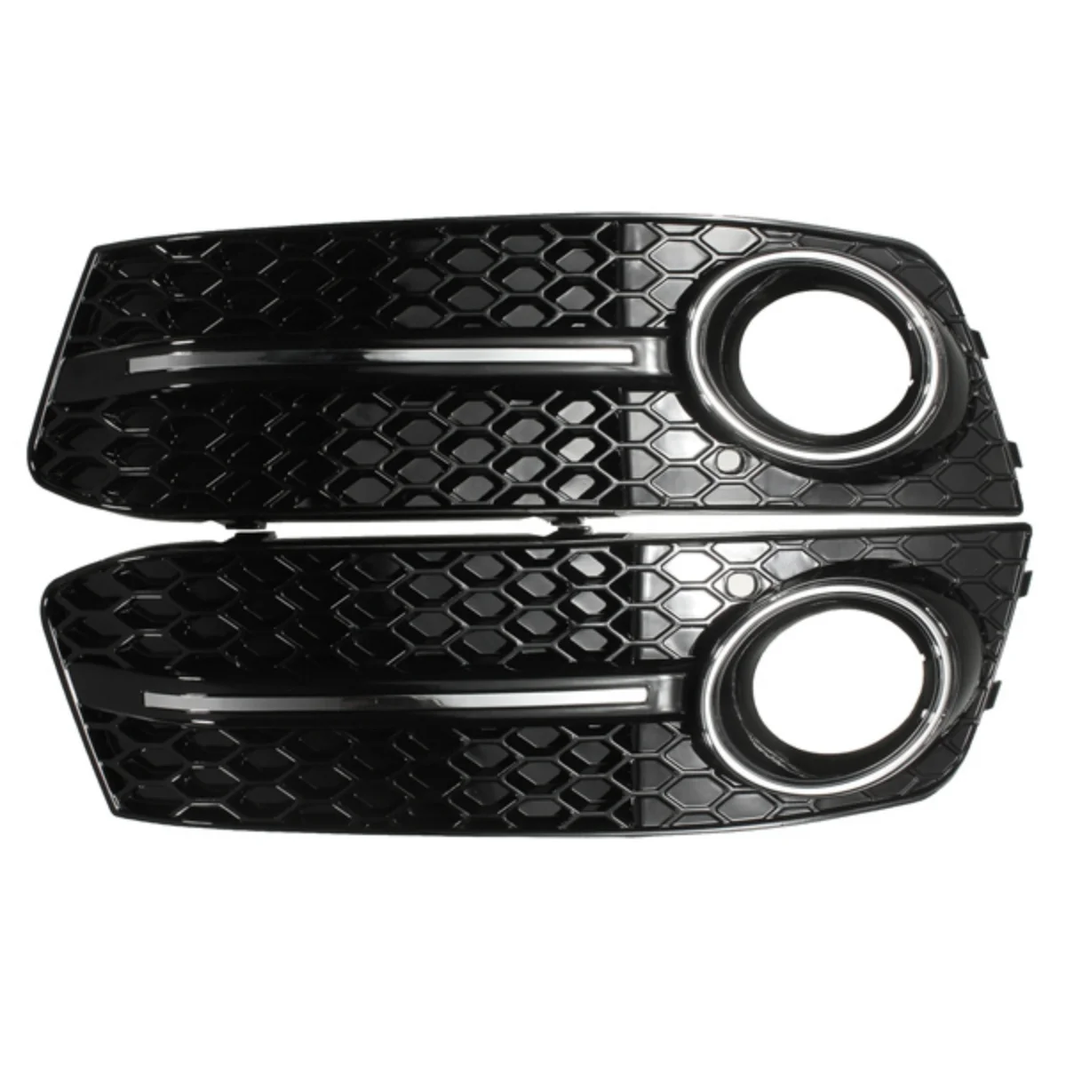 

Glossy Black Car Front Fog Light Mesh Grille Cover for A4 B8 2009-2011 Fog Lamp Honeycomb Grille Cover