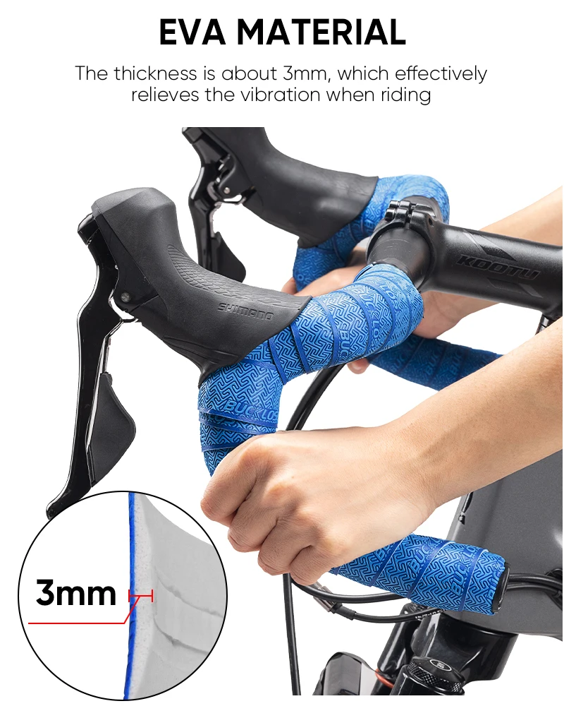 Description Picture 5 of itemBUCKLOS Road Bike Handlebar Tapes PU Shock Bicycle Handle Bar Tape Road Bike Tapes Anti-Slip Anti-Vibration Wrap Belts Bartape