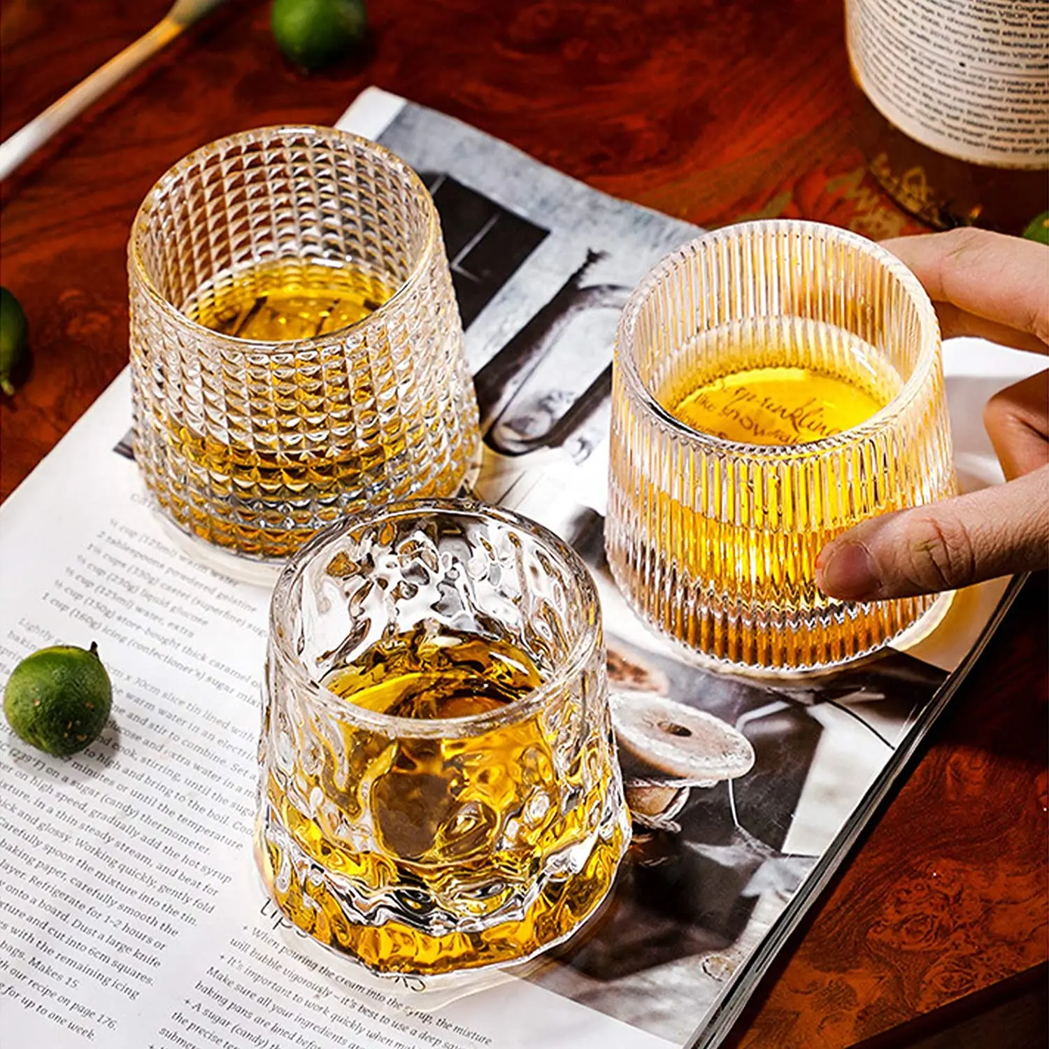 Set 6 Bicchieri Da Whisky In Vetro 200 Ml – Design Origami Multicolore, Infrangibili E Lavabili