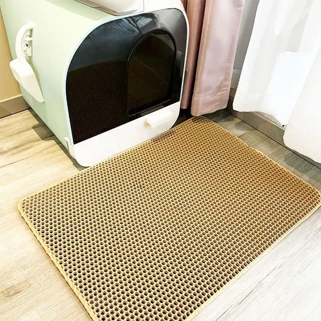Cat Litter Mat Non Slip Big Pet Litter Box Filter Mat Double Layer Wear Resistant Waterproof Cat Litter Mat Pet Clean Supplies 6