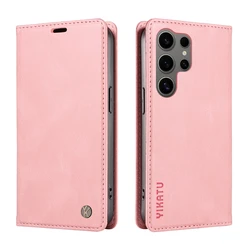 Premium Magnetic Leather Flip Phone Case with Wallet Card Slots and Stand Feature - Galaxy S26+ (PK)