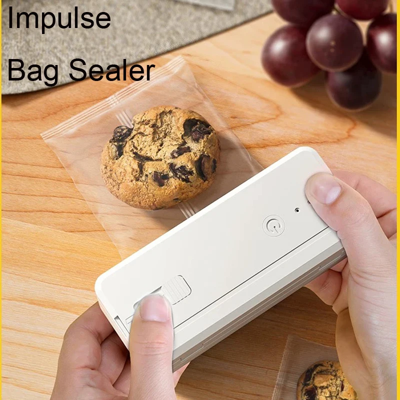 Impulse Sealer Machine Quick Sealing For Resealing Snacks and Plastic Bags to Keep Food Fresh For Kitchen/Camping Food Packaging 3