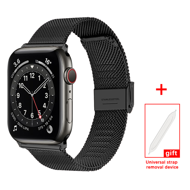Loop for Apple Watch Band 7 6 SE 5 4 44mm 42mm Stainless Steel Bracelet Metal Wrist Strap of iWatch Series 2 3 38mm 40m